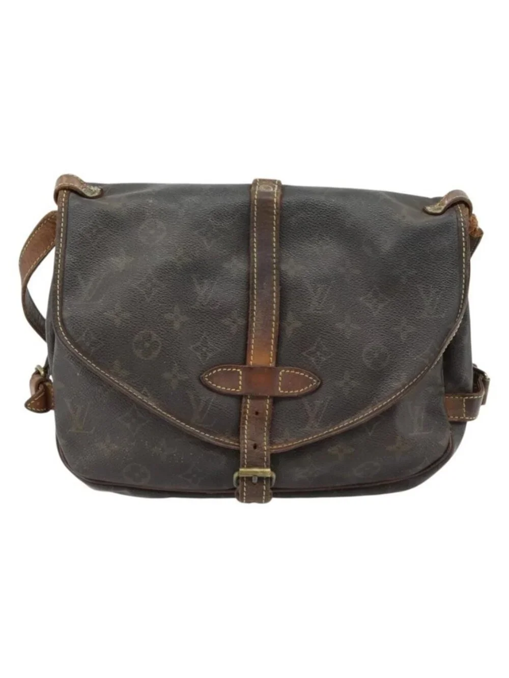 Authentic LOUIS VUITTON Monogram Saumur 30 Shoulder Bag M42256 LV